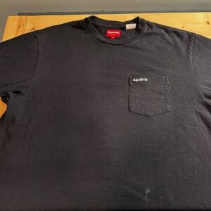 Supreme Black Chest Pocket T-Shirt with Small Logo